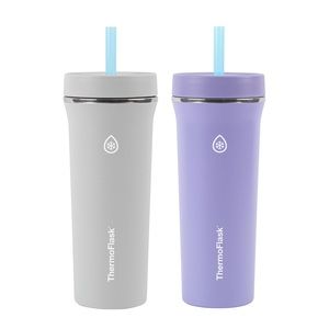 Thermoflask 32oz Insulated Standard Straw Tumbler, 2-Pack, Cloud Gray/Periwinkle